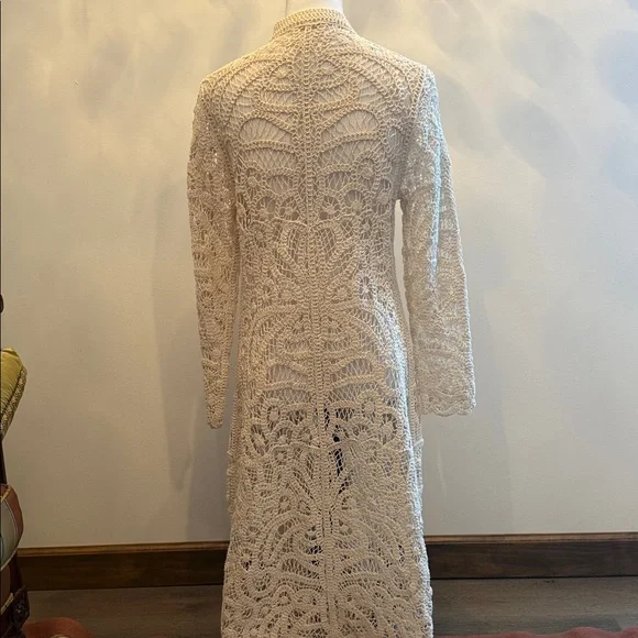 Zara Cream Lace Long Cardigan - Picture 4 of 9